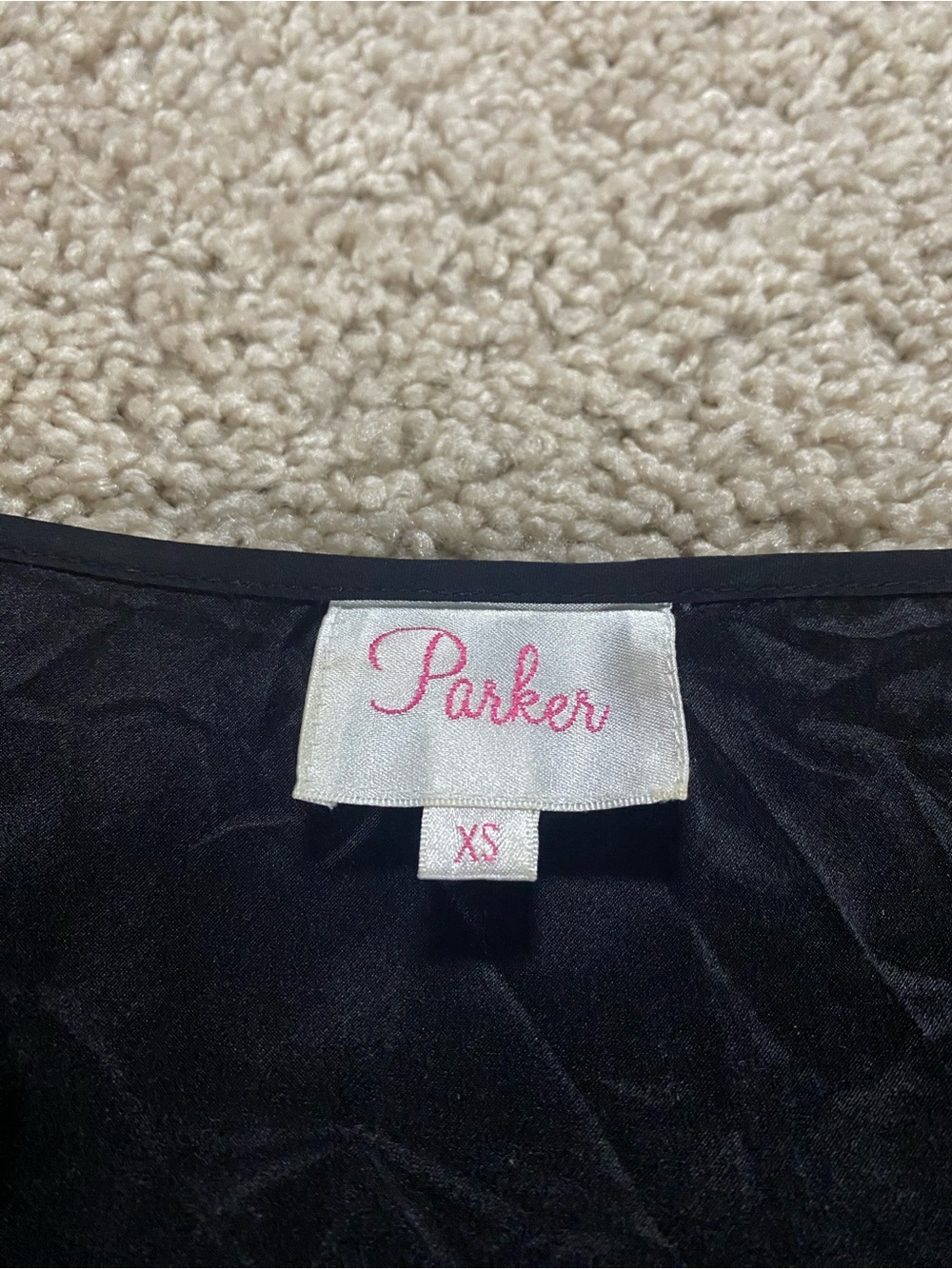 Parker Black Lace Peplum Blouse Top XS - Picture 2 of 9